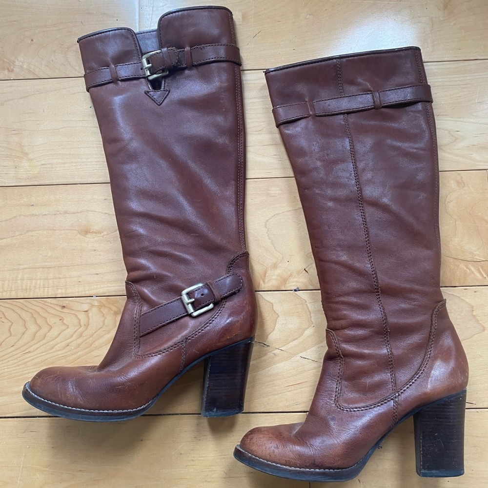 Michael Kors Tall Brown Boots with Heel, size 6.5